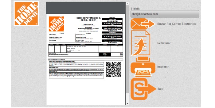 Home Depot: facturación en línea 2023 【XML • PDF】